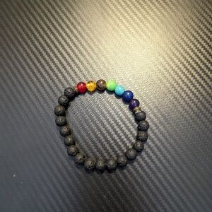 Seven Chakra Stone Lava Bead Bracelet
